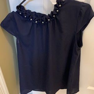 Karl Lagerfeld Pearl Neckline Blouse - New with tags!